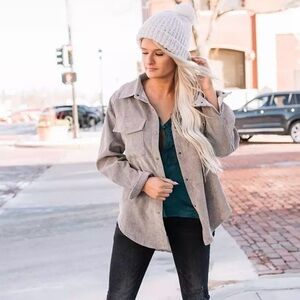 Buckle Love Potion Corduroy Shirt Shacket Hacket Button-Up Beige Women’s Medium